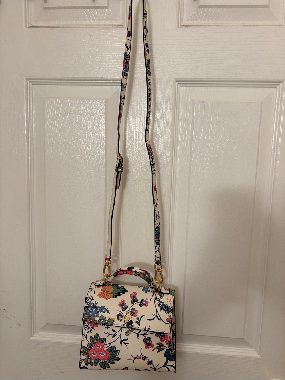 Tory Burch Gabriella floral small satchel bag nwt